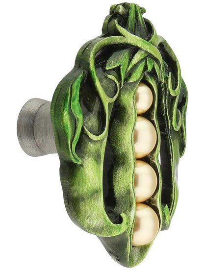 Pearly Peapod Knob in Hand Tinted Antique Pewter.